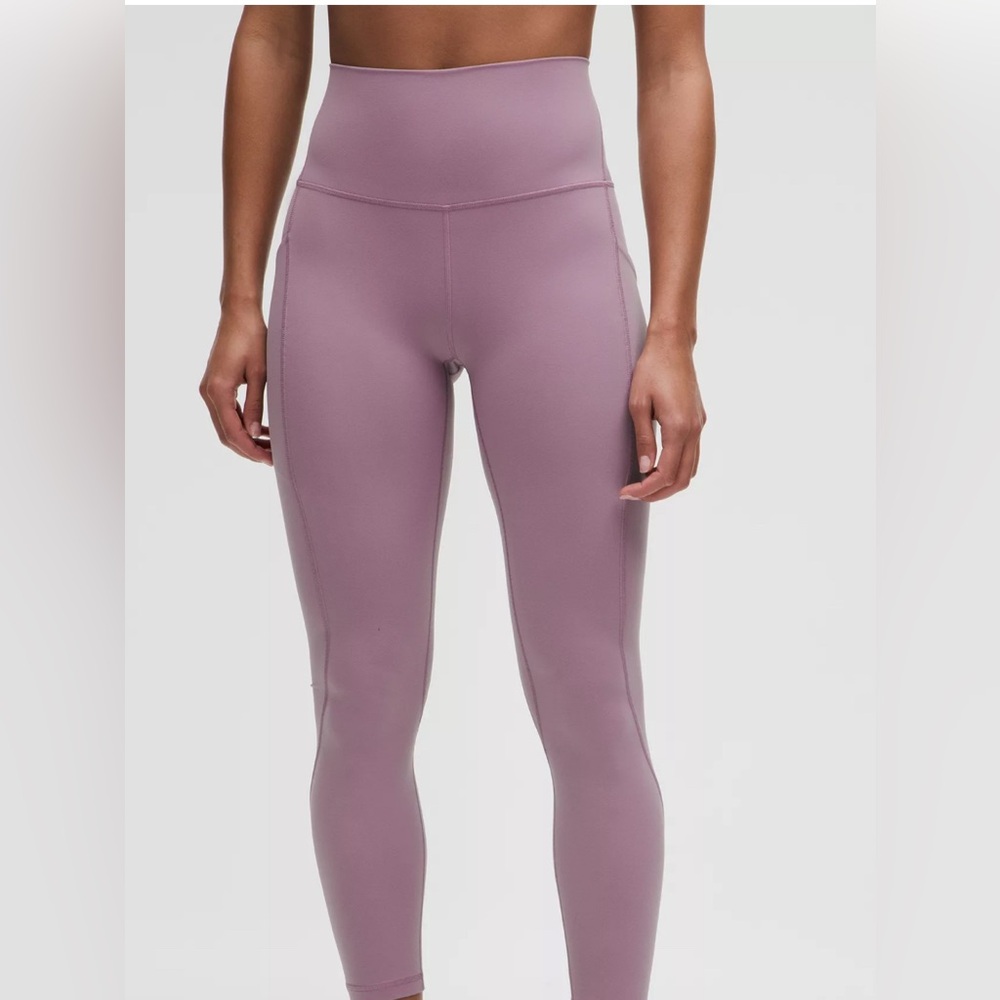 Lululemon F3 25” ruched ankle with purple ash size 6